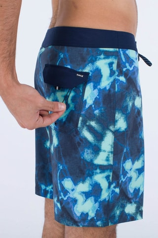 Zwemshort Tie and Dye - Marineblauw - Blauw