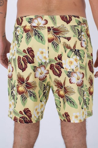Zwemshort Tie and Dye - Marineblauw - Geel en bruin