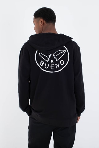 Fleece Sweater met Capuchon - Zwart