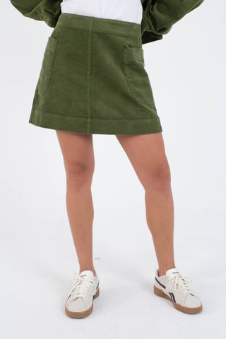 Trapezium rok van velours - Groen