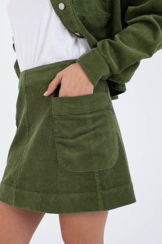 Trapezium rok van velours - Groen