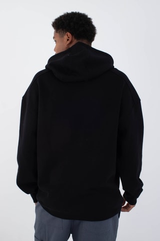 Fleece Sweater met Capuchon - Zwart