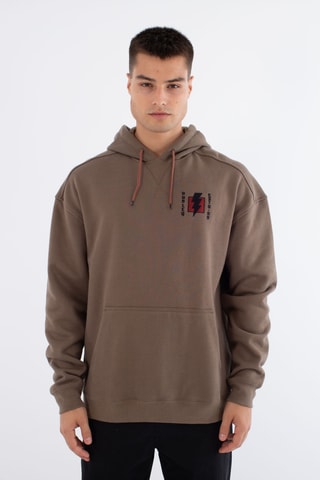 Fleece Sweater met Capuchon - Bruin