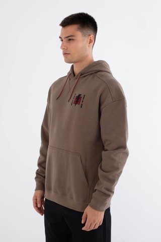 Fleece Sweater met Capuchon - Bruin