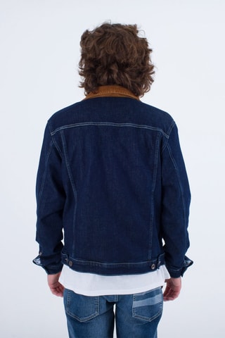 Biologisch Katoenen Spijkerjasje - Blauw - Wit en blauw