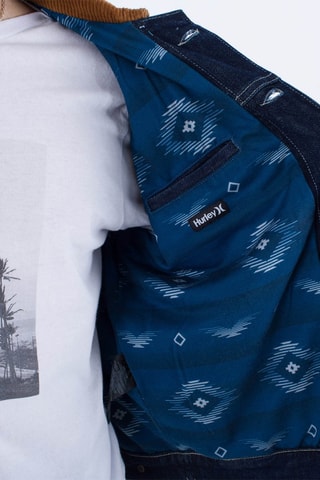 Biologisch Katoenen Spijkerjasje - Blauw - Wit en blauw