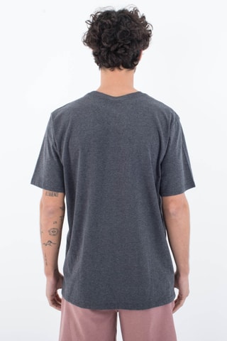 T-shirt - Gemêleerd Grijs - Zwart