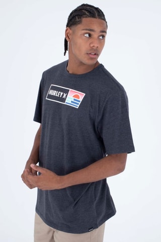 T-shirt - Gemêleerd Grijs - Zwart
