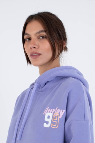 Fleece Sweater met Capuchon - Paars