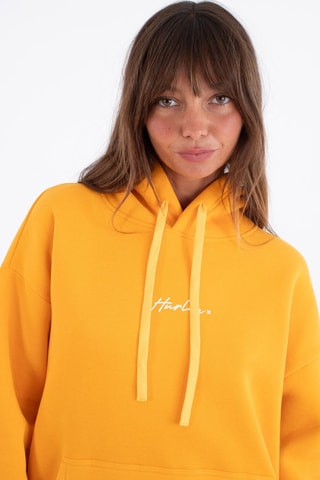 Fleece Sweater met Capuchon - Oranje