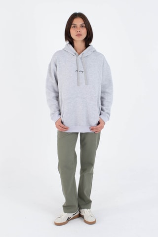 Fleece Sweater met Capuchon - Grijs