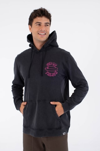 Fleece Sweater met Capuchon - Zwart