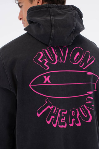 Fleece Sweater met Capuchon - Zwart