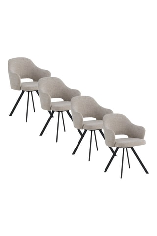 4 fauteuils - Beige - En tissu chenille