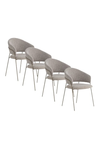 4 fauteuils - Marron - En tissu chenille