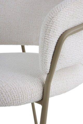 4 fauteuils - Ecru - En tissu chenille