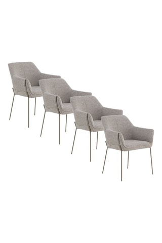 4 fauteuils - Marron - En tissu chenille