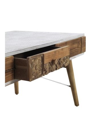 Table basse - Blanc et naturel
