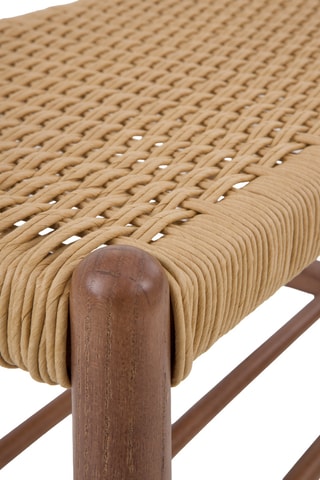 Banc en frêne - Beige - En corde tressée - 36 x 60 x 47 cm