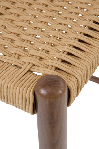 2 tabourets en frêne - Beige - En corde tressée - 36 x 36 x 66 cm