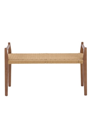 Banc en frêne - Beige - En corde tressée - 40 x 100 x 61 cm