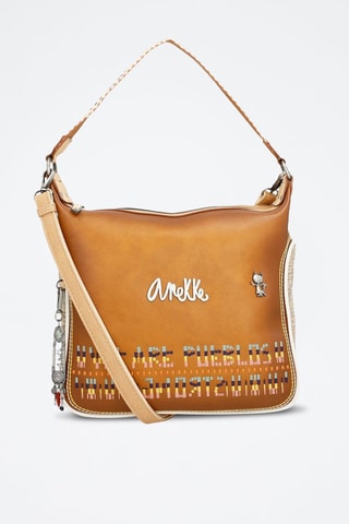 Sac porté épaule - Jaune, marron et beige