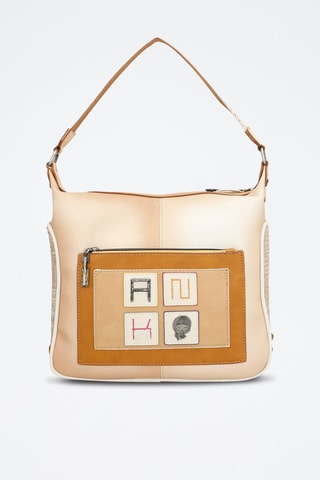 Sac porté épaule - Jaune, marron et beige