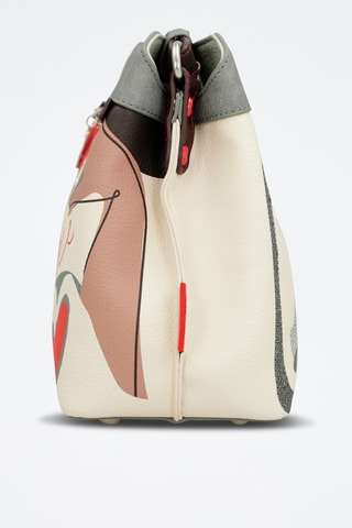 Sac bandoulière - Beige et rouge