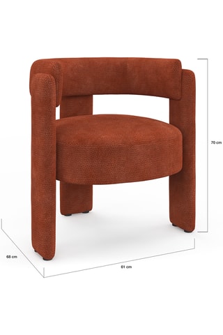 Fauteuil Georges - Rouge brique - En polyester