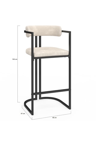 4 tabourets de bar Rudy - 48 x 100 x 47 cm