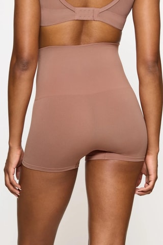 Shorty de talle alto Bandeau - Marrón