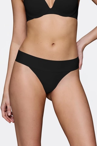 Tanga de talle alto Illusion - Negro