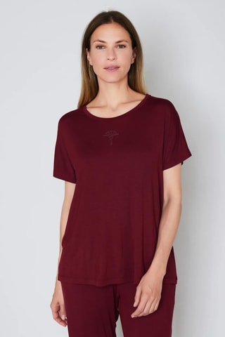 Pyjamashirt Luxe- Bordeauxrood