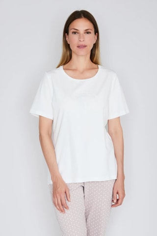 Pyjamashirt van biologisch katoen Cosy - Ecru