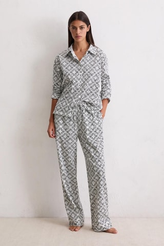 Pyjamajasje van biologisch katoen Mix & Match - Wit