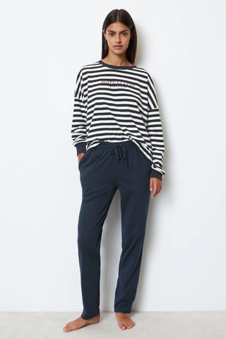 Pyjama van biologisch katoen Mix & Match - Marineblauw