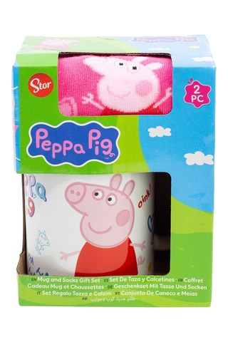 Calcetines y taza de cerámica Peppa Pig - Rosa - 32,5 cl