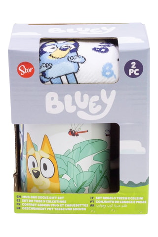 Calcetines y taza de cerámica Bluey - Azul ­- 32,5 cl