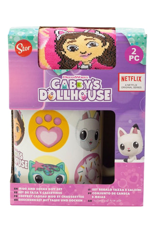 Calcetines y taza de cerámica La casa de muñecas de Gabby - Rosa - 32,5 cl