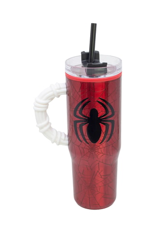 Taza isotérmica con pajita de acero inoxidable y silicona Spider-Man Los Vengadores Marvel - 77 cl