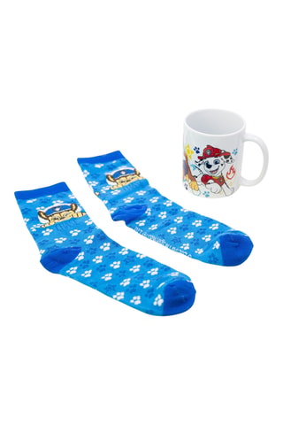 Calcetines y taza de cerámica Marshall y Chase La Patrulla Canina - Azul ­- 32,5 cl