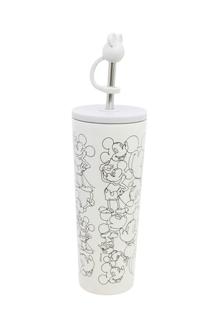 Vaso isotérmico con pajita de acero inoxidable Mickey Disney - 77 cl