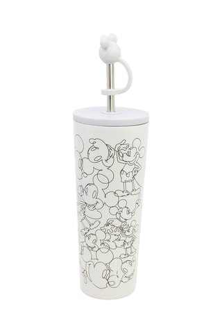 Vaso isotérmico con pajita de acero inoxidable Mickey Disney - 77 cl