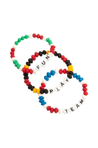 3 pulseras - Rojo, blanco y negro