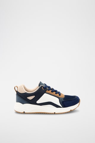 Zapatillas de piel de serraje - Azul marino