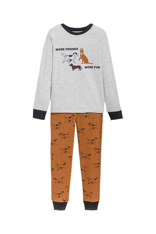 Pijama - Gris claro jaspeado y marrón - Okaïdi