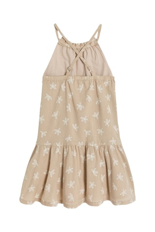 Vestido trapecio de lino sin mangas - Beige - Okaidi