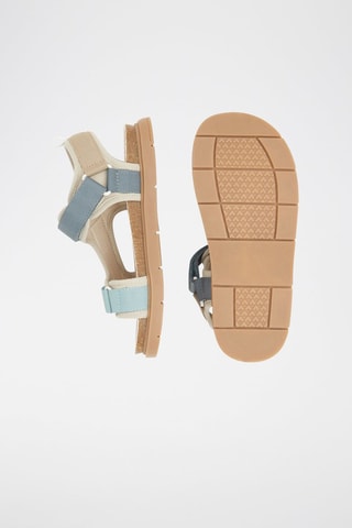 Sandalias de piel - Beige y azul