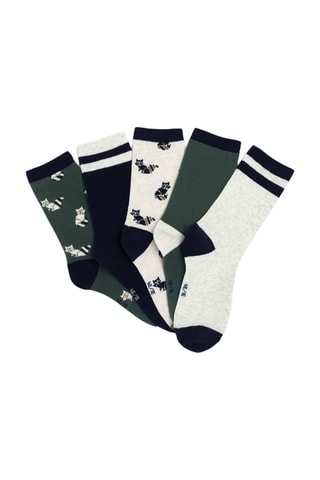 5 pares de calcetines - Crudo jaspeado
