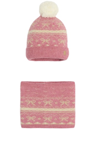 Gorro e gola - Rosa-velho